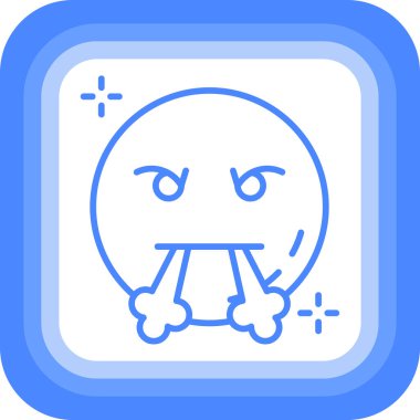 kızgın emoji kutsal kişilerin resmi, vektör çizim