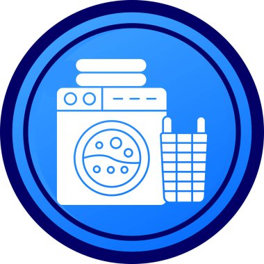 çamaşır makinesi simgesi, vektör illüstrasyonu