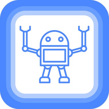 Bir robot simgesinin vektör illüstrasyonu