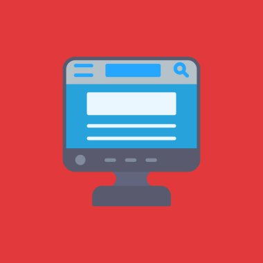 Tarayıcı web simgesi. Vektör çizim