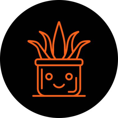 Şirin bir bitki simgesinin vektör çizimi