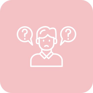 Soru işareti olan adam. vektör simgesi illüstrasyonu