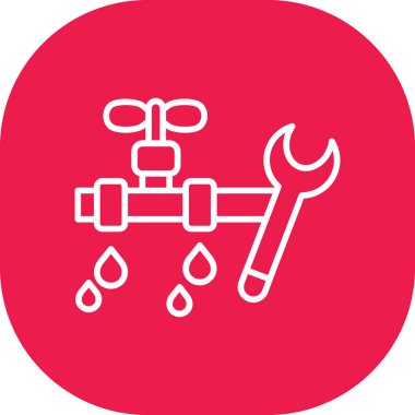 Kırmızı bir araba tamir simgesinin vektör çizimi