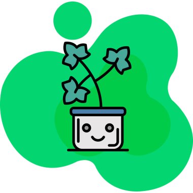 Çiçek saksısı bitkisi simgesi - özet biçimi