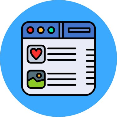 Web sayfası simgesi. taslak web sayfası vektör rengi düz izole