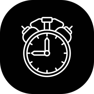 Çalar saat simgesi, basit siyah stil