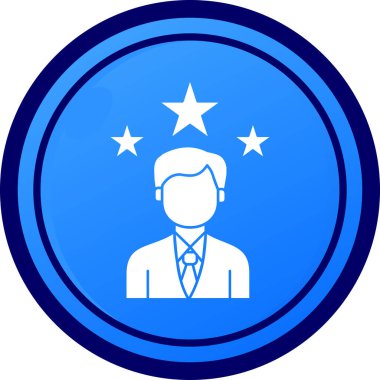 Yıldız ikonu olan bir iş adamı. vektör illüstrasyonu