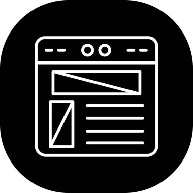 Web sayfası ikon vektör illüstrasyonu