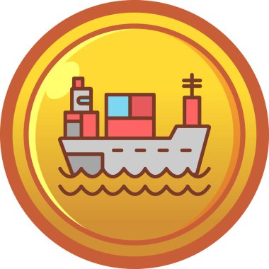 Kargo gemisi vektör simgesi