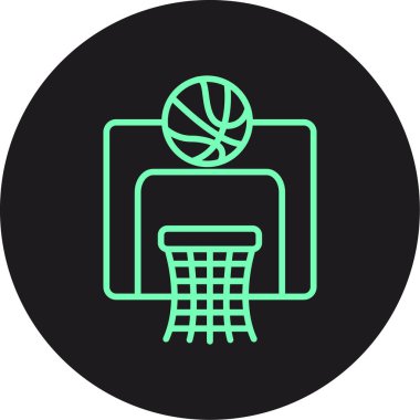 Basketbol ikonu, vektör illüstrasyonu
