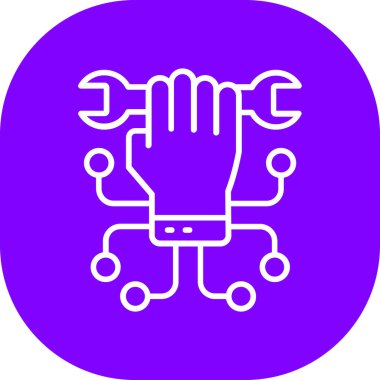 Bir robot simgesinin vektör illüstrasyonu