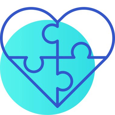 yapboz vektörü simgesi olan kalp