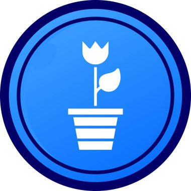 çiçek saksısı simgesi, vektör illüstrasyonu