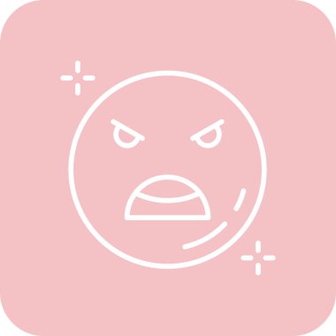 Kızgın yüz ikonu. vektör illüstrasyonu