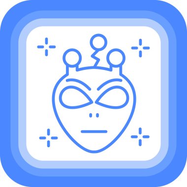 Uzaylı. Web simgesi basit illüstrasyon