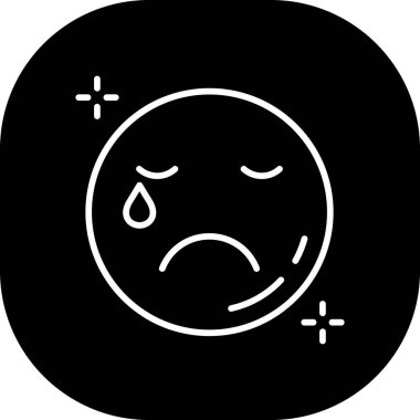 üzücü simge, vektör illüstrasyonu basit tasarım