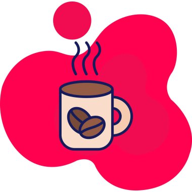 Kahve. Web simgesi basit illüstrasyon