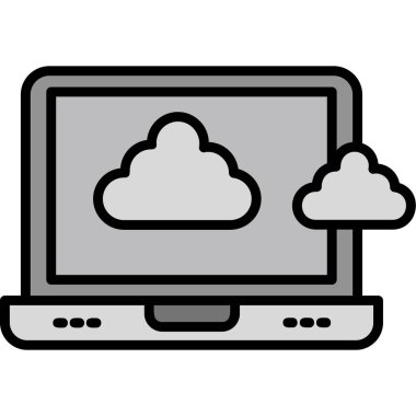 Bulut hesaplama simgesi. Web için bulut vektör sembolünün özet çizimi