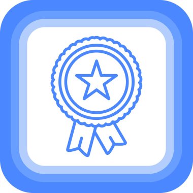 Rozet simgesi ve vektör çizimi beyaz arkaplanda izole edildi