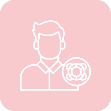 Çiçek simgesi olan insanın vektör illüstrasyonu