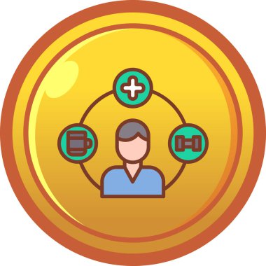 Çemberdeki bir adamın vektör çizimi