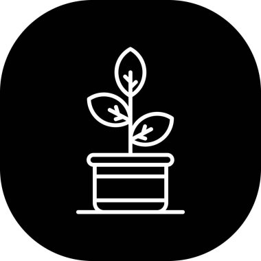 Tek eşli bitki vektörü simgesi