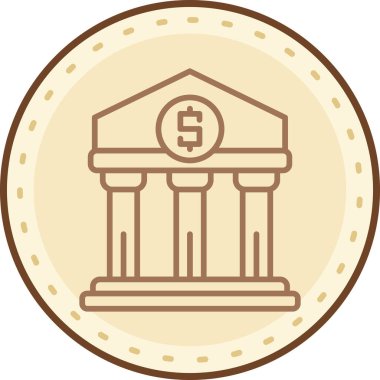 Banka. Web simgesi basit illüstrasyon