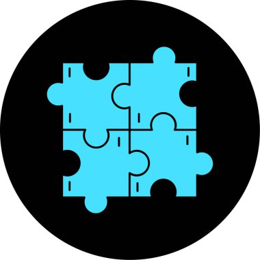 Bulmaca simgesi, basit vektör illüstrasyonu