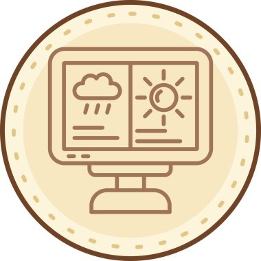 Bulut simgesine sahip bir bilgisayarın vektör çizimi