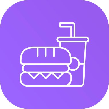 Hamburger. Web simgesi basit illüstrasyon