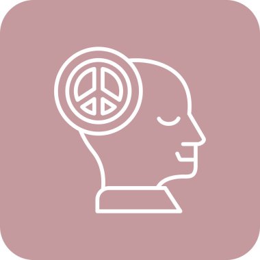 İnsan kafası ve barış simgesi, vektör illüstrasyonu