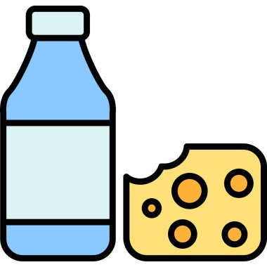 Süt peyniri ikonu. sütlü süt peyniri vektör simgesi rengi düz izole