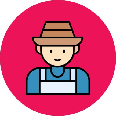 Çiftçi. Web simgesi basit illüstrasyon