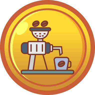 Moda tasarım vektörü arka planında kahve makinesi simgesi