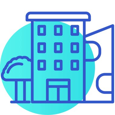 Bir bina simgesinin vektör illüstrasyonu