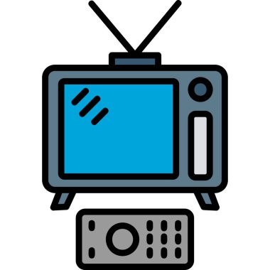 TV vektör çizgisi renk simgesi