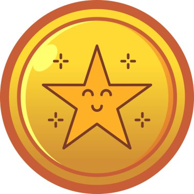 yıldız madalya ikonu, vektör illüstrasyonu