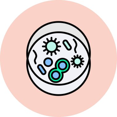 Bakteriler. Web simgesi basit illüstrasyon