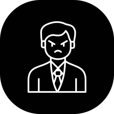 Kızgın müşteri simgesi, vektör illüstrasyonu basit tasarım