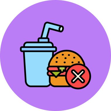 Hamburger hızlı içecek ikonu