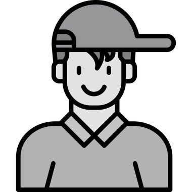 Man avatar çizgi film vektör illüstrasyon grafik tasarımı