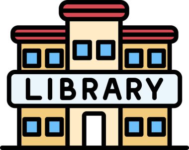 kütüphane kitaplığı simgesi - taslak biçimi