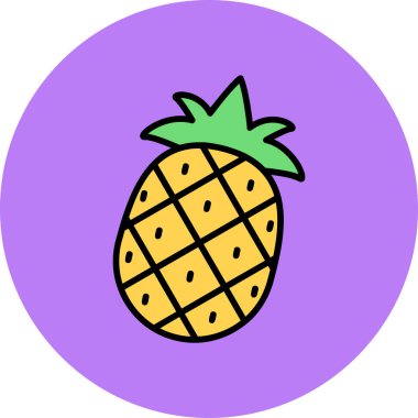 kişisel ve ticari kullanım için ananas vektör simgesi simgesi vektör çizimi..