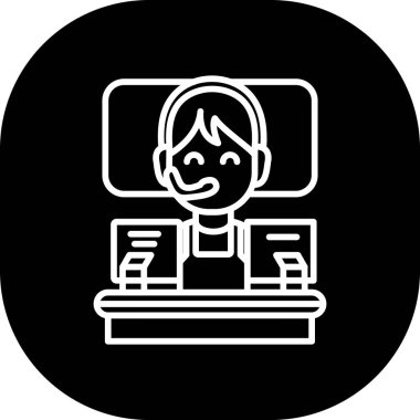 Çevrimiçi eğitim simgesi, vektör illüstrasyonu