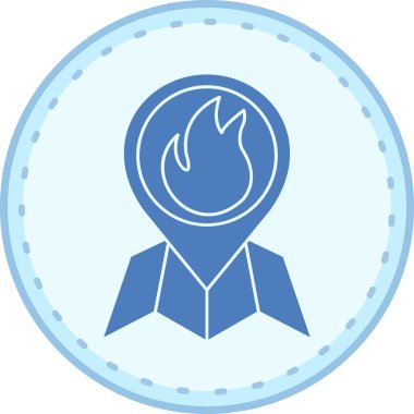 Basit dizaynda alevli vektör simgesi