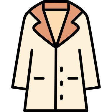 Ceket simgesi rengi dış hat vektörü