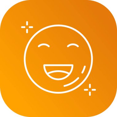 Mutlu emoji simgesi, vektör illüstrasyonu
