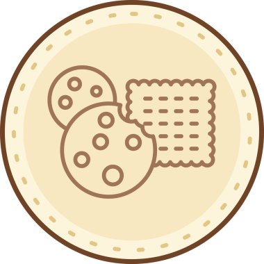 Kurabiye. Web simgesi basit illüstrasyon