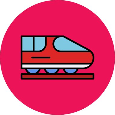 tren. Web simgesi basit illüstrasyon