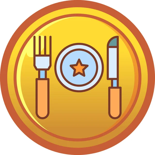 Çatal bıçak takımı simgesi, vektör çizimi basit tasarım